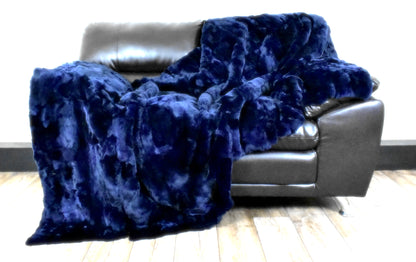 Luxury Real Blue Rex Rabbit Blanket