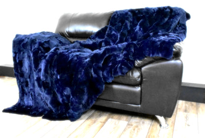 Luxury Real Blue Rex Rabbit Blanket