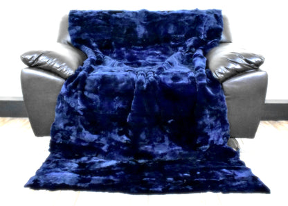 Luxury Real Blue Rex Rabbit Blanket